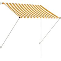 vidaXL Toldo Retráctil 150x150 cm Amarillo Blanco Marquesina Techo Protector